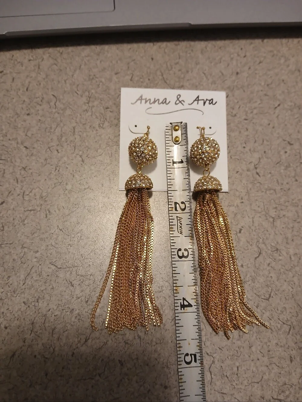 Anna & Ava Rose Gold Crystal Tassel Earrings